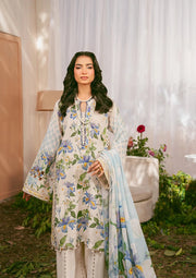 Elaf Prints Vol-02 Unstitched Printed Lawn 3Pc Suit EPS-6A IVORY PETALS