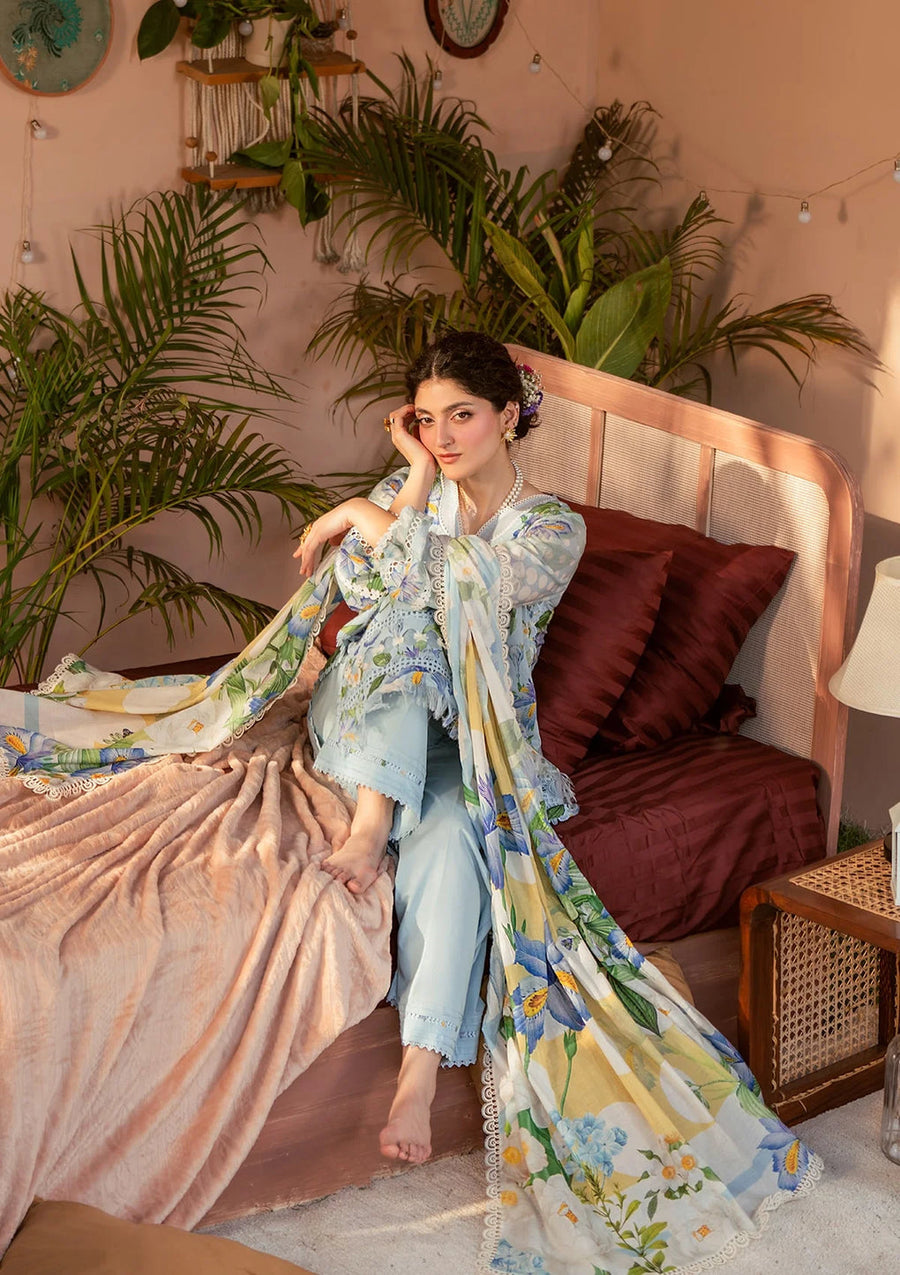 Elaf Prints Vol-02 Unstitched Printed Lawn 3Pc Suit EPS-6B SERENE FLEUR