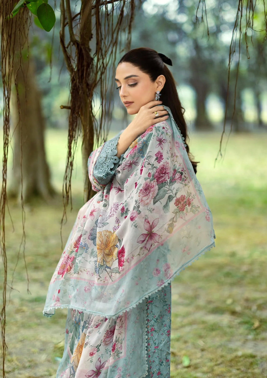 Elaf Premium Print Chikankari Lawn Unstitched 3Pc Suit ERC-2B BATIK