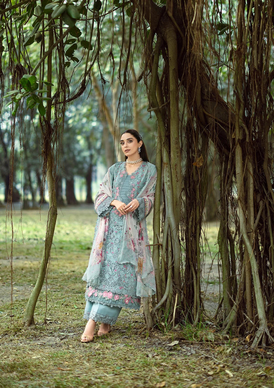 Elaf Premium Print Chikankari Lawn Unstitched 3Pc Suit ERC-2B BATIK