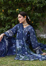 Elaf Premium Print Chikankari Lawn Unstitched 3Pc Suit ERC-3B NEEL