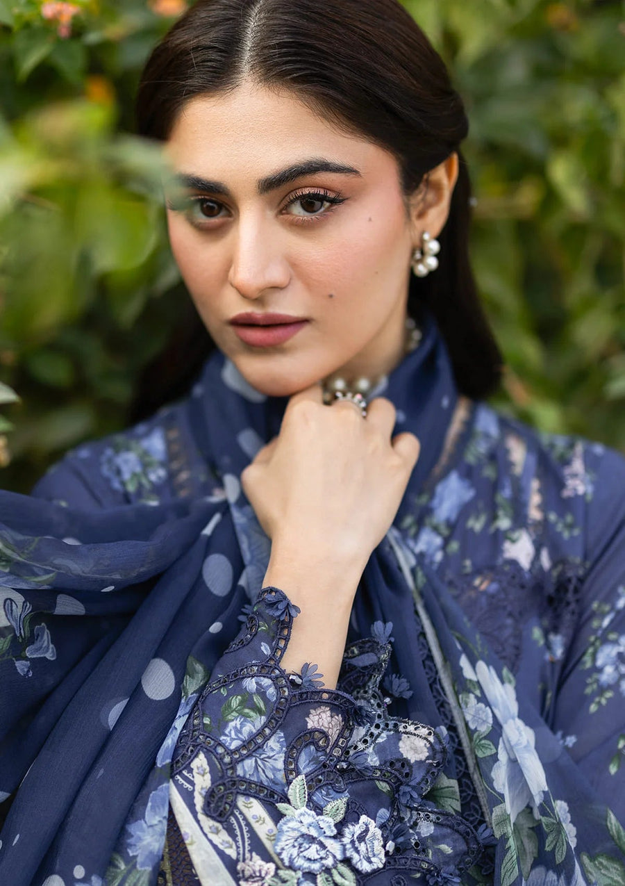 Elaf Premium Print Chikankari Lawn Unstitched 3Pc Suit ERC-3B NEEL