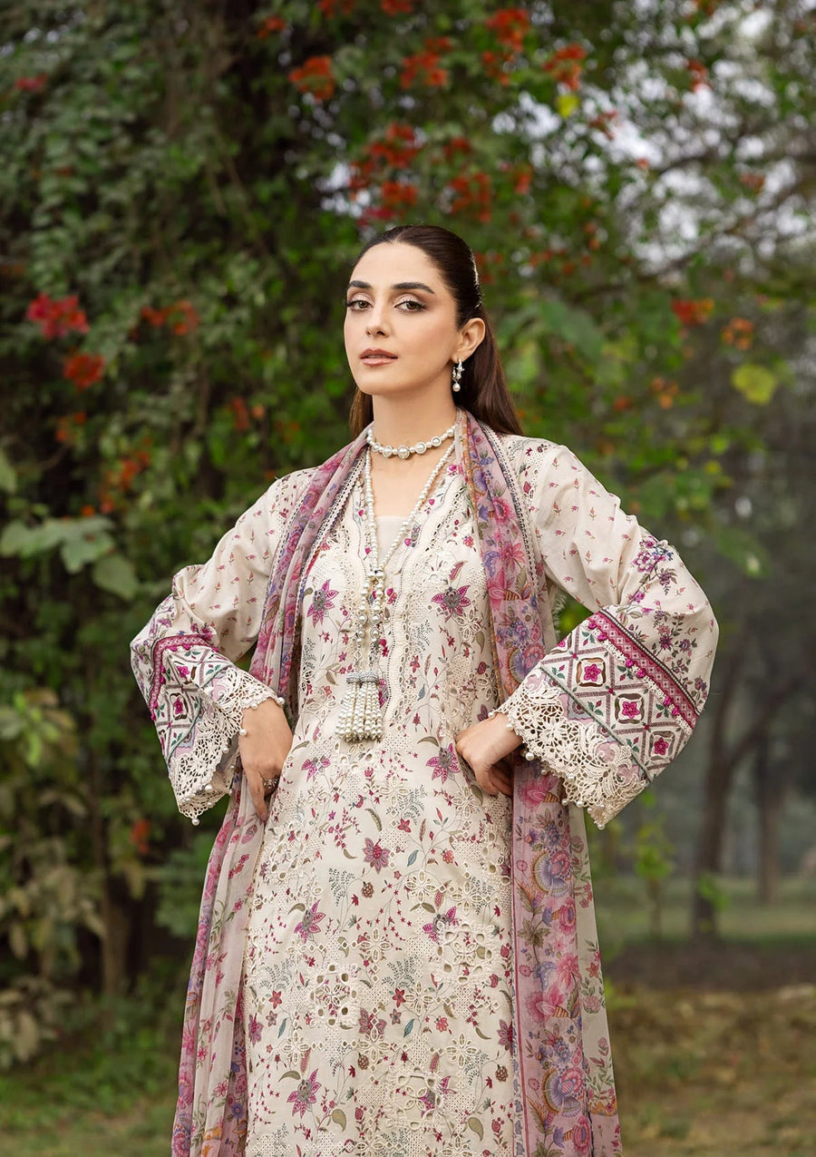 Elaf Premium Print Chikankari Lawn Unstitched 3Pc Suit ERC-5A MEHR