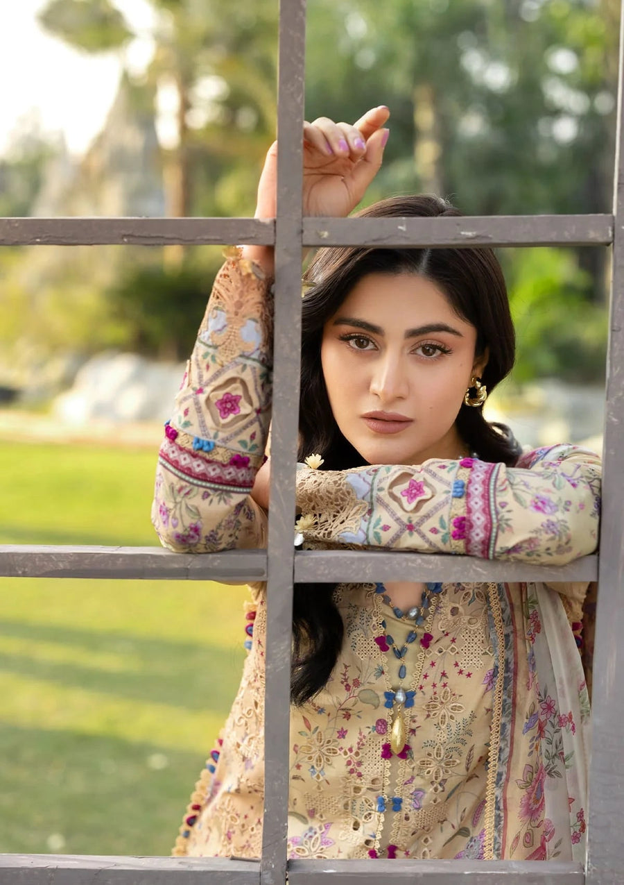Elaf Premium Print Chikankari Lawn Unstitched 3Pc Suit ERC-5B KHUSHEE