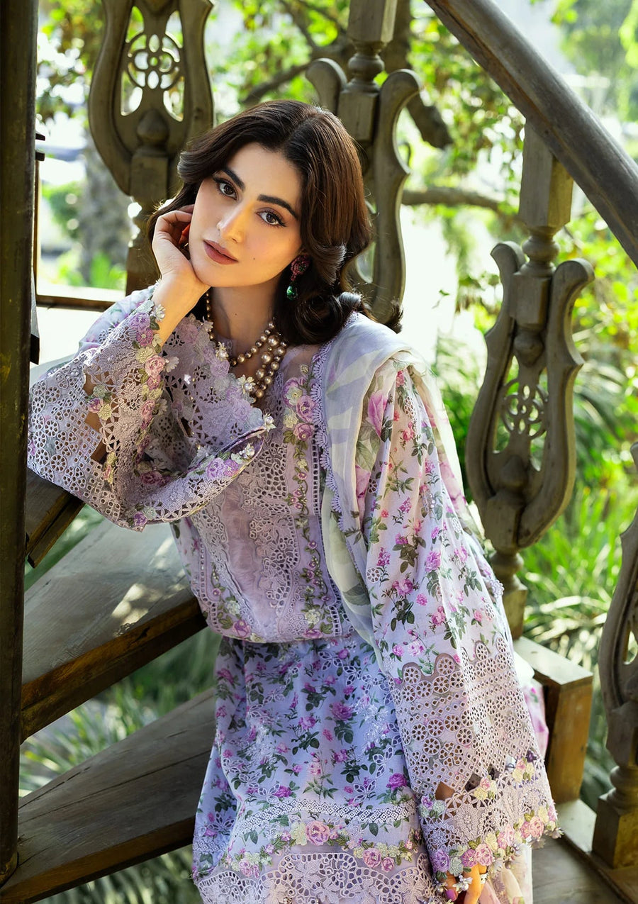 Elaf Premium Print Chikankari Lawn Unstitched 3Pc Suit ERC-6B IRIS