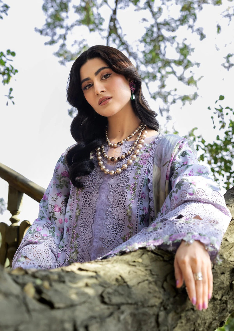 Elaf Premium Print Chikankari Lawn Unstitched 3Pc Suit ERC-6B IRIS