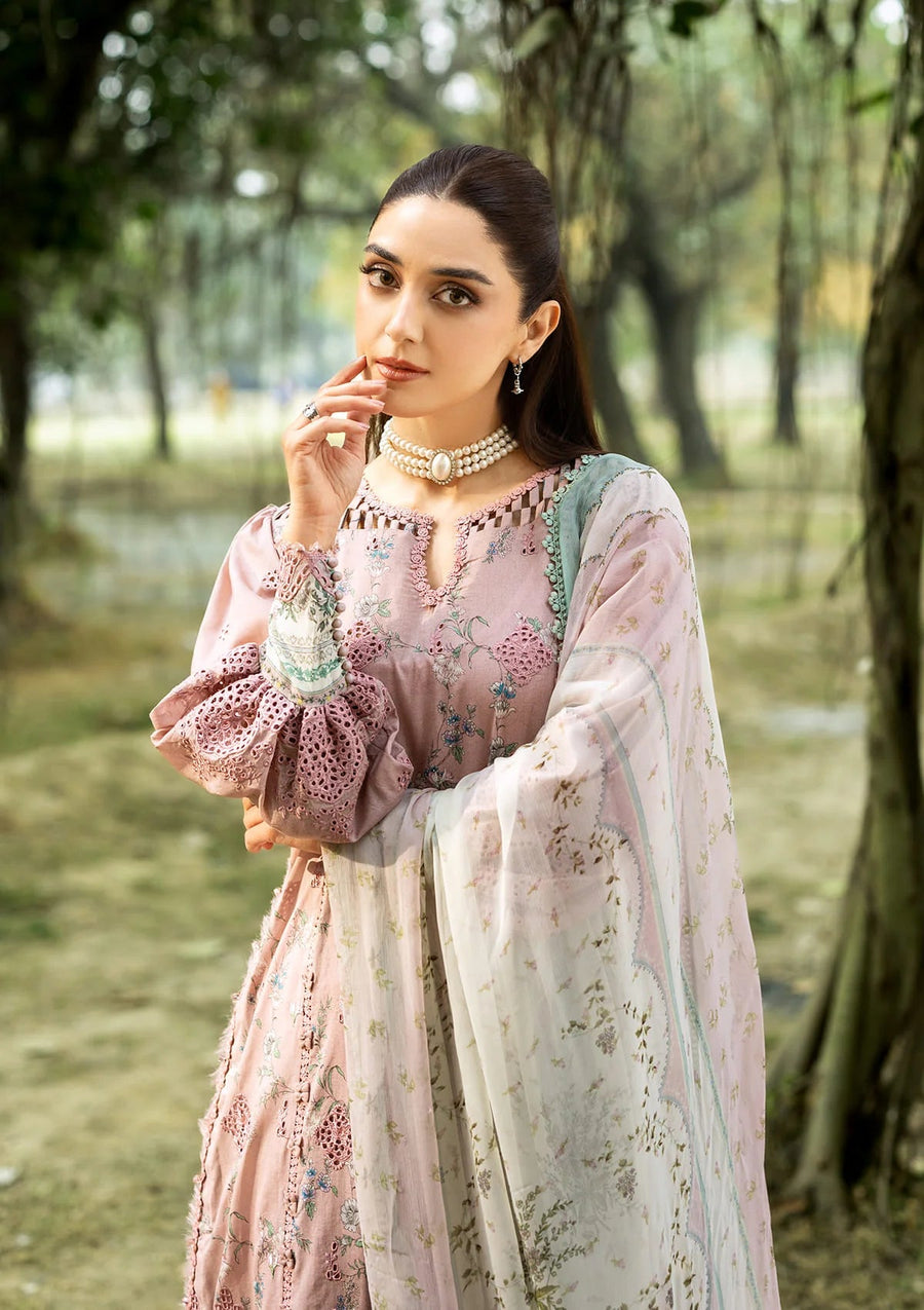 Elaf Premium Print Chikankari Lawn Unstitched 3Pc Suit ERC-8A SAHAA