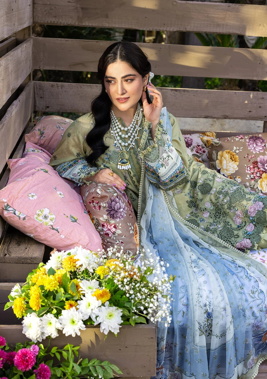 Elaf Premium Print Chikankari Lawn Unstitched 3Pc Suit ERC-8B MENAH