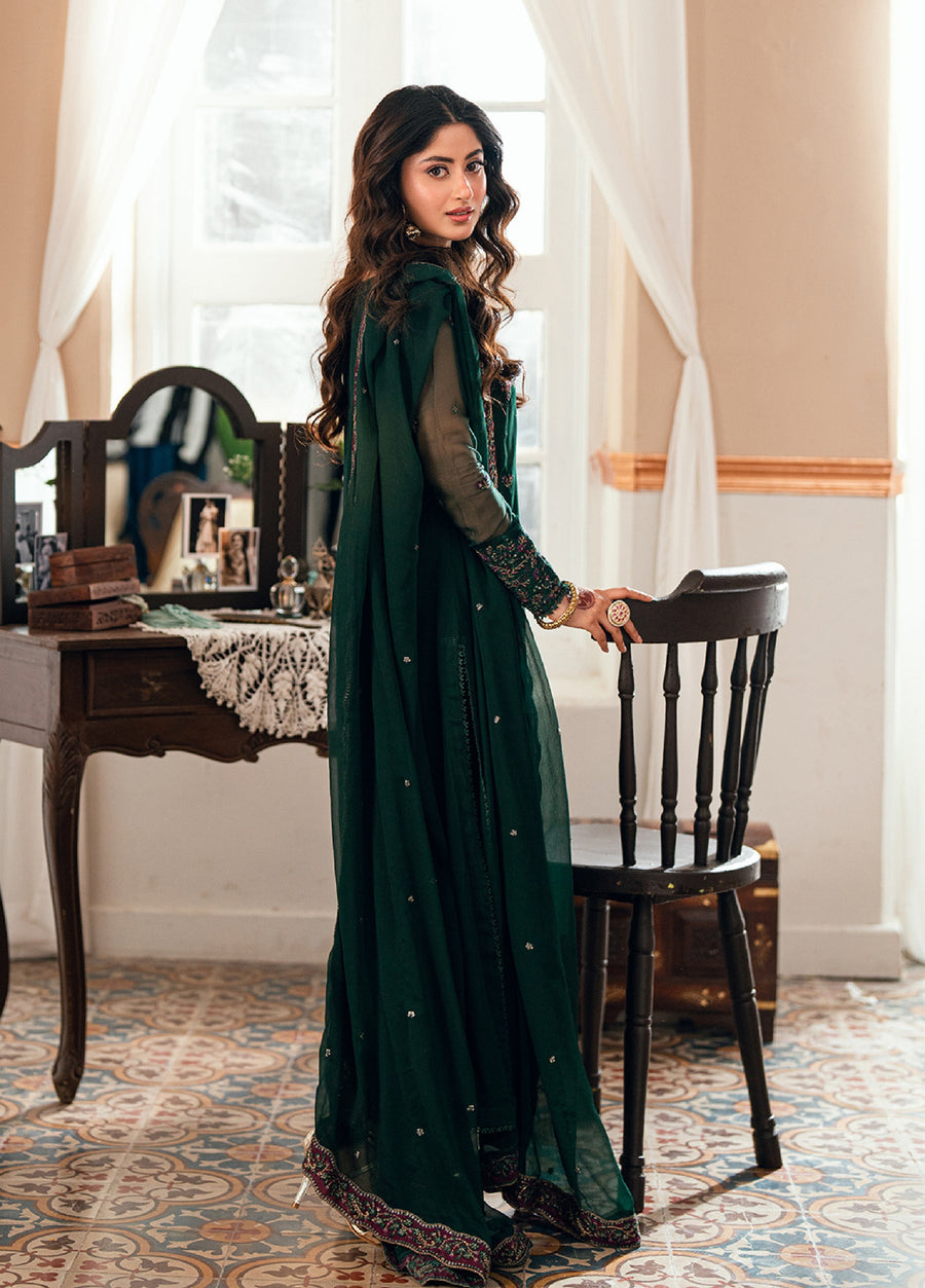 Azure Eid Ensembles Embroidered Chiffon Unstitched 3Pc Suit ES-131