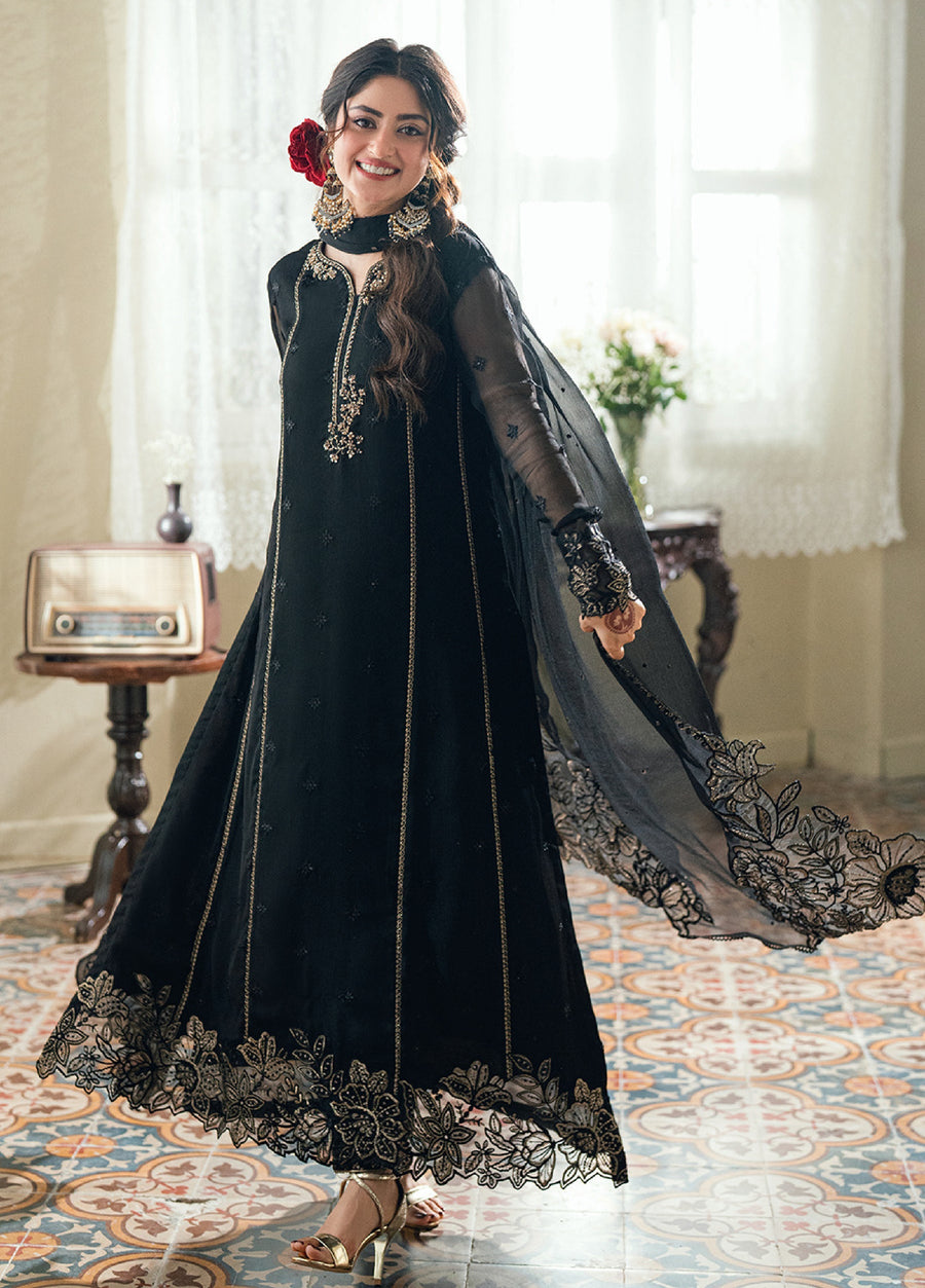 Azure Eid Ensembles Embroidered Chiffon Unstitched 3Pc Suit ES-133