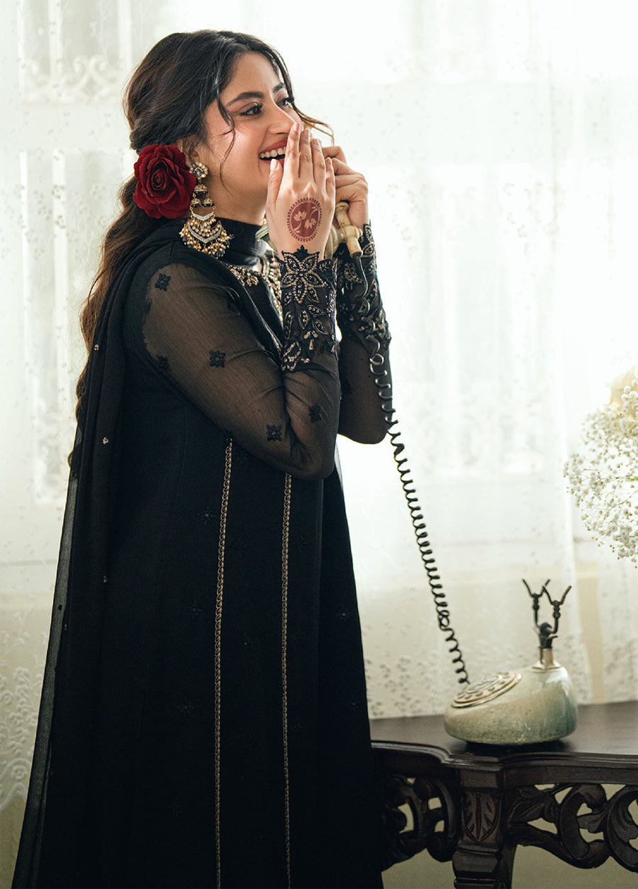 Azure Eid Ensembles Embroidered Chiffon Unstitched 3Pc Suit ES-133
