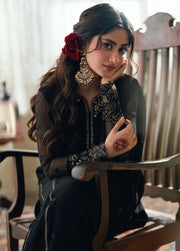 Azure Eid Ensembles Embroidered Chiffon Unstitched 3Pc Suit ES-133