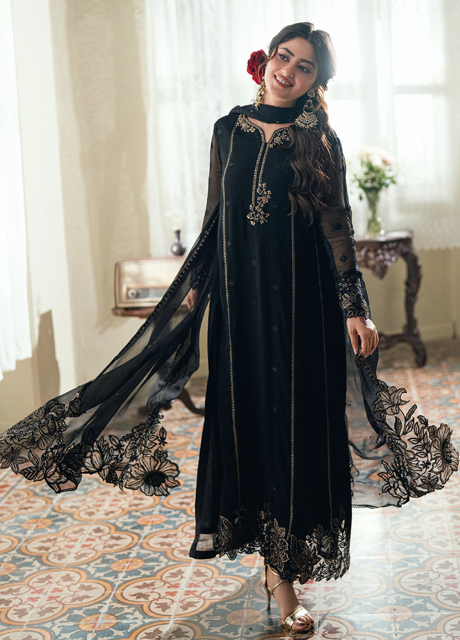 Azure Eid Ensembles Embroidered Chiffon Unstitched 3Pc Suit ES-133