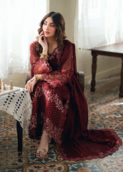 Azure Eid Ensembles Embroidered Khaddi Net Unstitched 3Pc Suit ES-137