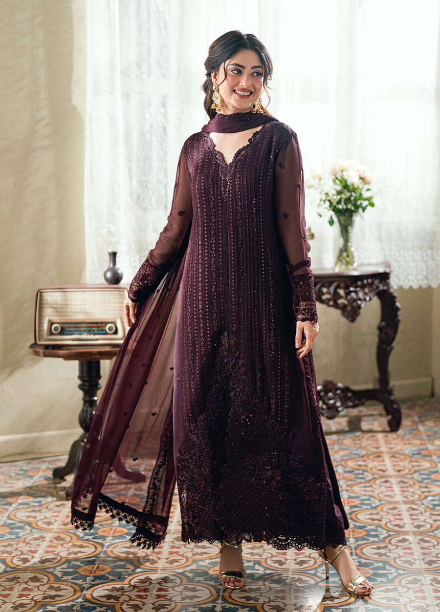 Azure Eid Ensembles Embroidered Chiffon Unstitched 3Pc Suit ES-138