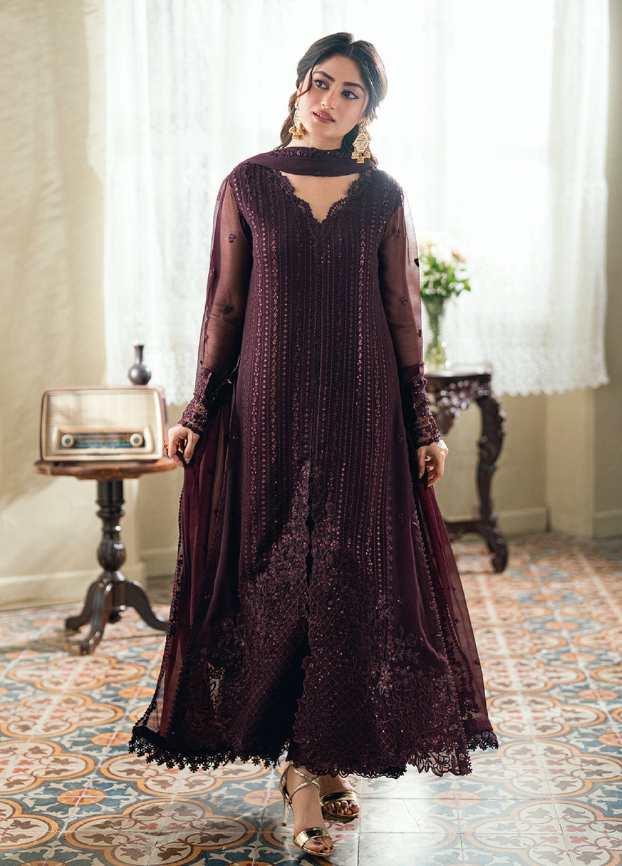 Azure Eid Ensembles Embroidered Chiffon Unstitched 3Pc Suit ES-138