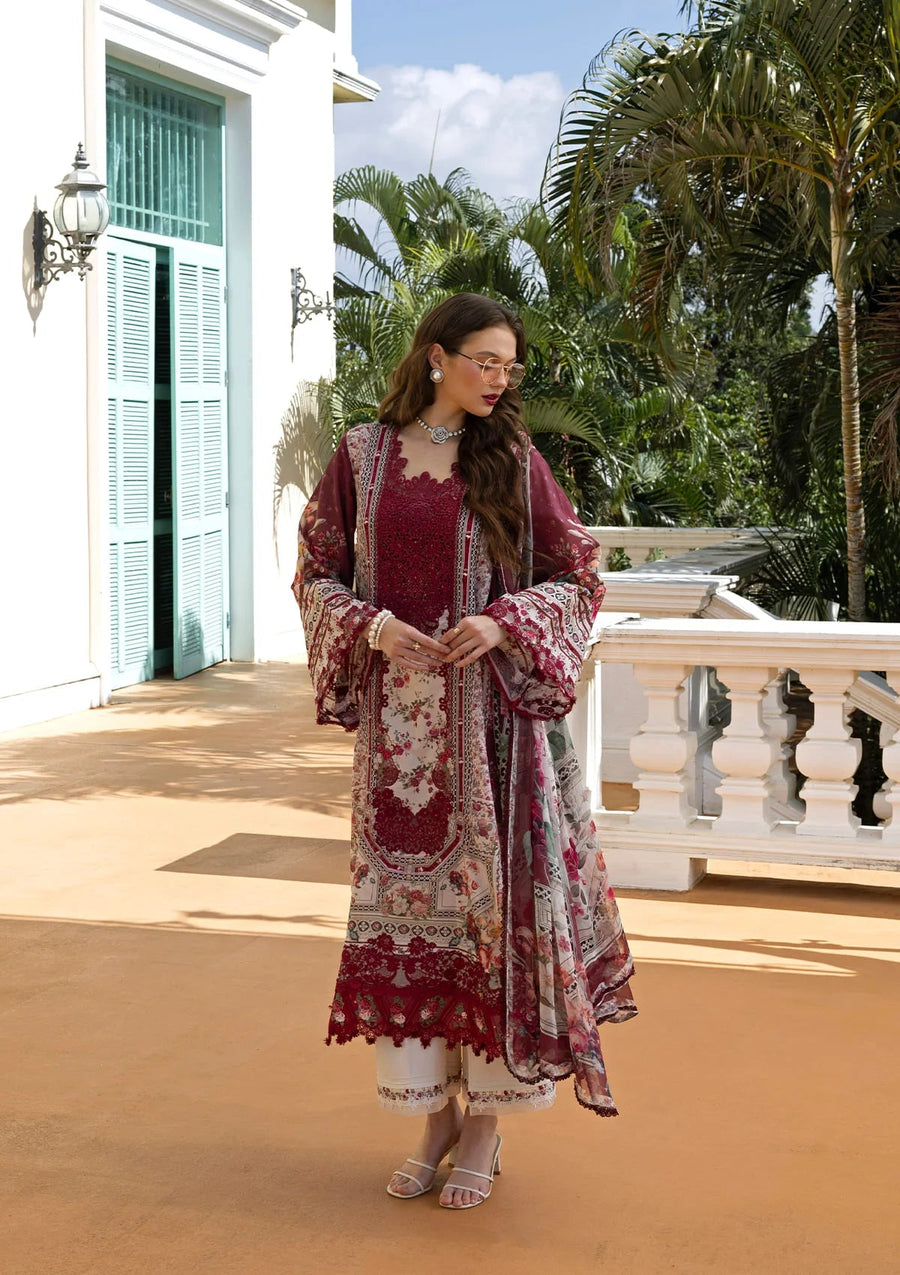 Elaf Premium Signature Embroidered Lawn Unstitched 3Pc Suit ESA-2B
