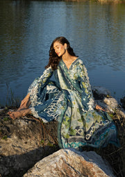 Elaf Premium Signature Embroidered Lawn Unstitched 3Pc Suit ESA-7B Sea Enchantress