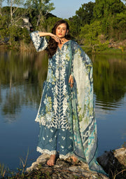Elaf Premium Signature Embroidered Lawn Unstitched 3Pc Suit ESA-7B Sea Enchantress