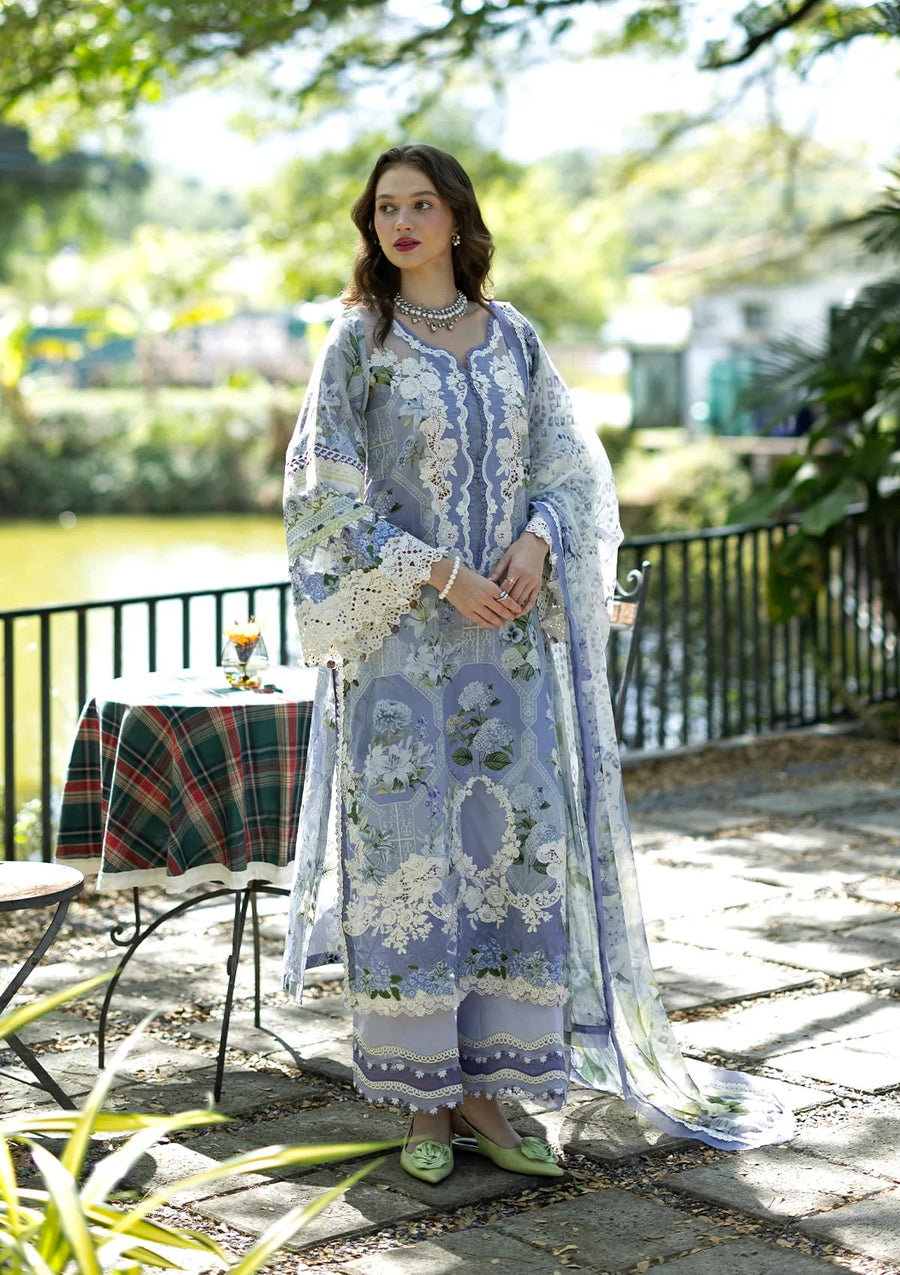Elaf Premium Signature Embroidered Lawn Unstitched 3Pc Suit ESA-8B Anastassia