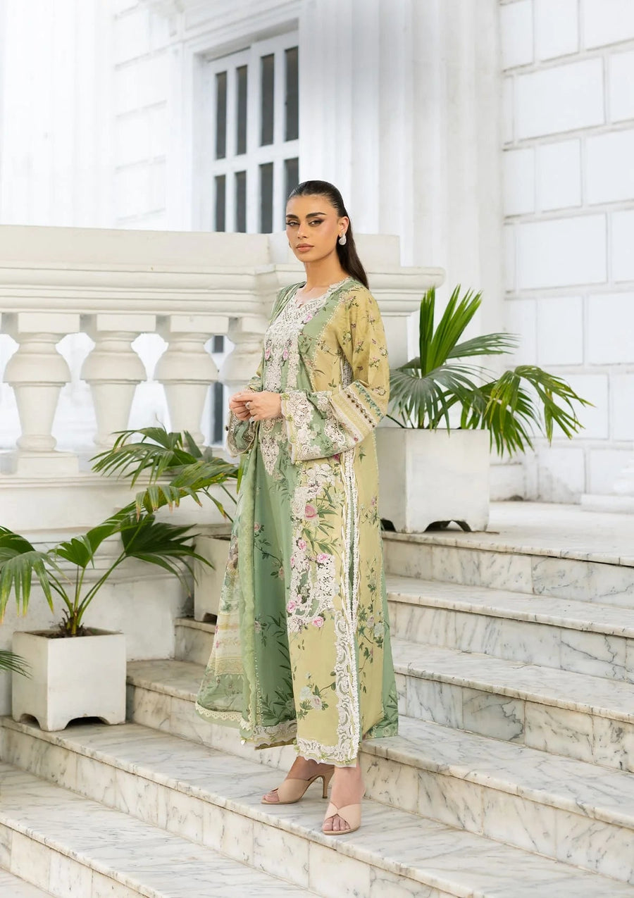Elaf Premium Signature Embroidered Lawn Unstitched 3Pc Suit ESG-1A ELARA