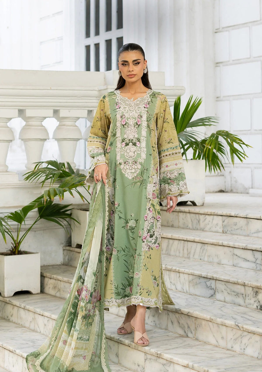 Elaf Premium Signature Embroidered Lawn Unstitched 3Pc Suit ESG-1A ELARA