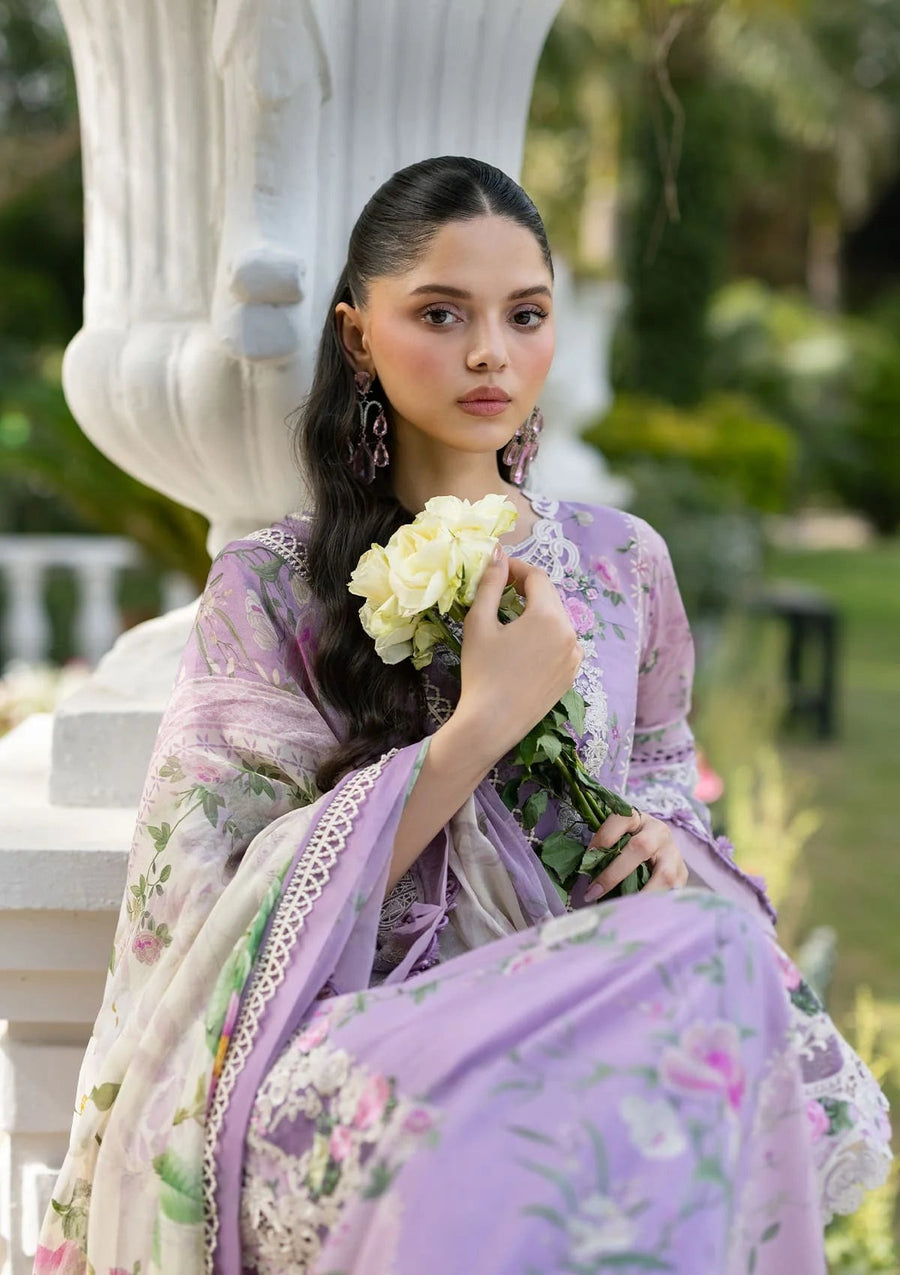 Elaf Premium Signature Embroidered Lawn Unstitched 3Pc Suit ESG-1B BIANCA