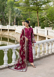 Elaf Premium Signature Embroidered Lawn Unstitched 3Pc Suit ESG-2A NORA