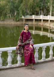 Elaf Premium Signature Embroidered Lawn Unstitched 3Pc Suit ESG-2A NORA