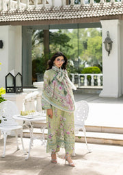 Elaf Premium Signature Embroidered Lawn Unstitched 3Pc Suit ESG-6A JADE