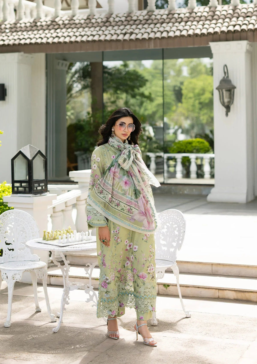 Elaf Premium Signature Embroidered Lawn Unstitched 3Pc Suit ESG-6A JADE