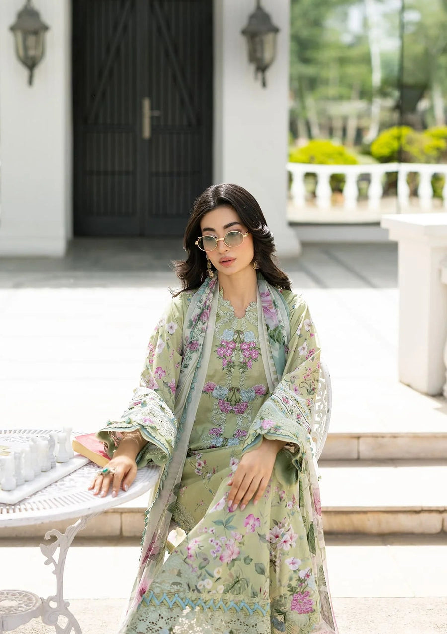 Elaf Premium Signature Embroidered Lawn Unstitched 3Pc Suit ESG-6A JADE