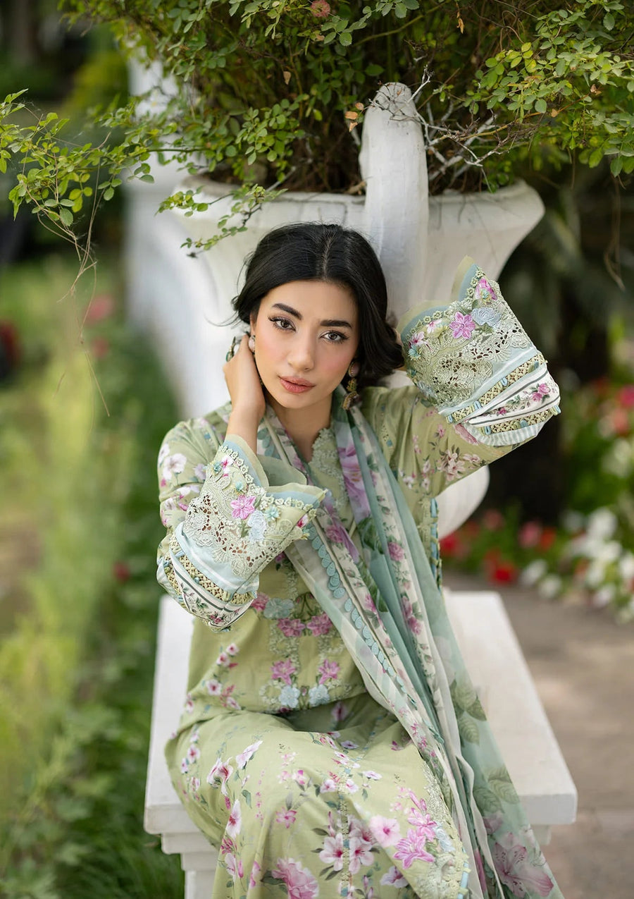 Elaf Premium Signature Embroidered Lawn Unstitched 3Pc Suit ESG-6A JADE