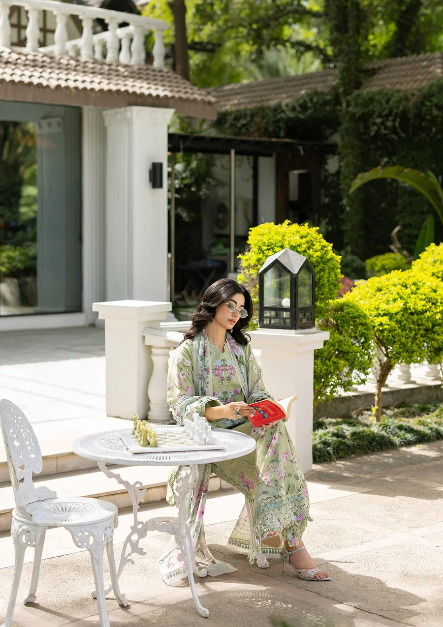 Elaf Premium Signature Embroidered Lawn Unstitched 3Pc Suit ESG-6A JADE
