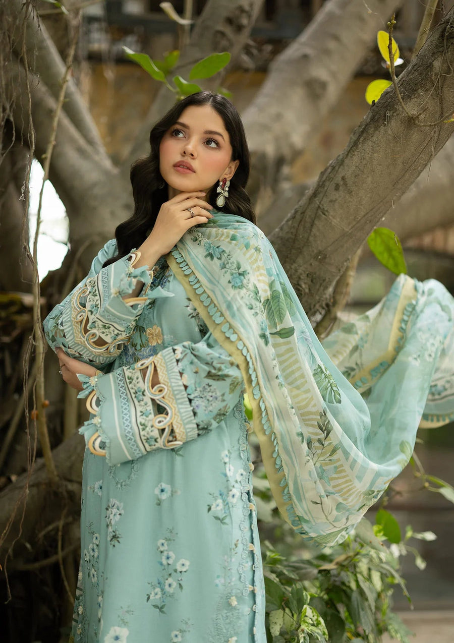 Elaf Premium Signature Embroidered Lawn Unstitched 3Pc Suit ESG-6B ZARIA