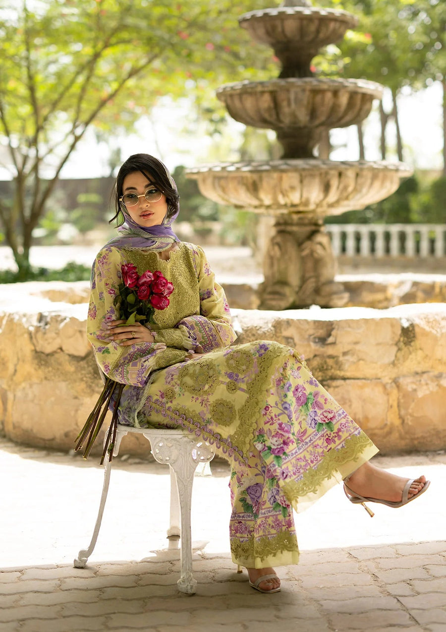 Elaf Premium Signature Embroidered Lawn Unstitched 3Pc Suit ESG-8A OLIVIA