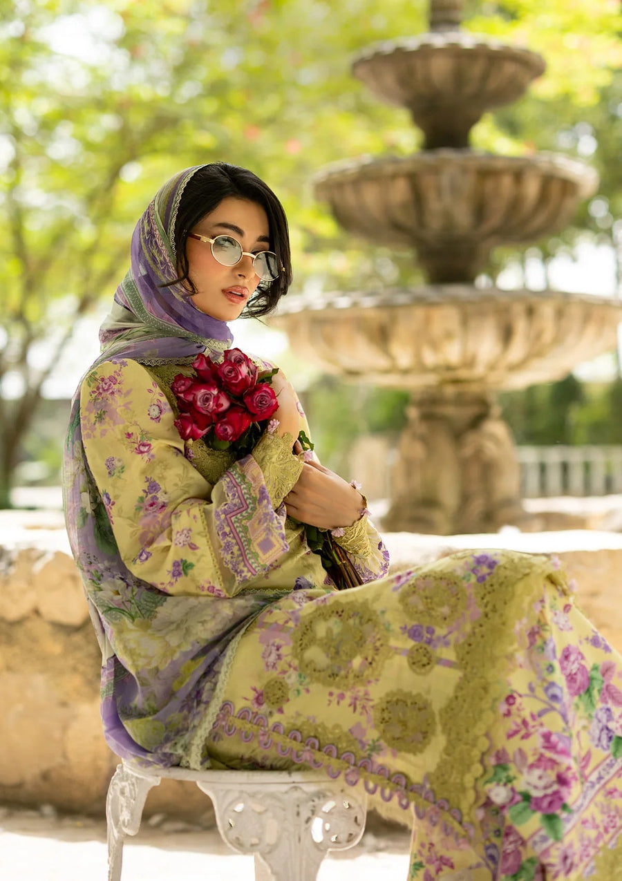 Elaf Premium Signature Embroidered Lawn Unstitched 3Pc Suit ESG-8A OLIVIA