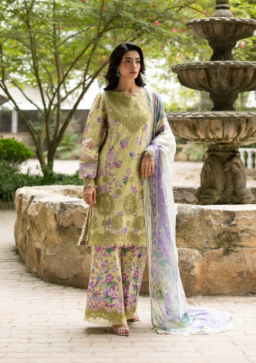 Elaf Premium Signature Embroidered Lawn Unstitched 3Pc Suit ESG-8A OLIVIA