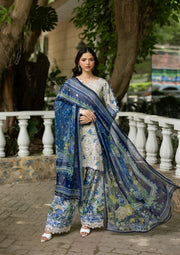 Elaf Premium Signature Embroidered Lawn Unstitched 3Pc Suit ESG-8B CELINE