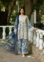 Elaf Premium Signature Embroidered Lawn Unstitched 3Pc Suit ESG-8B CELINE