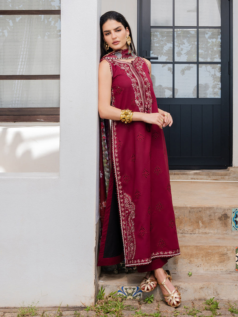 Dareen by IZEL Embroidered Luxury Lawn Unstitched 3Pc Suit - Eshaal