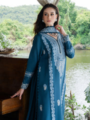 Faiza Faisal Hoor Embroidered Karandi Unstitched 3Pc Suit - ESHAL