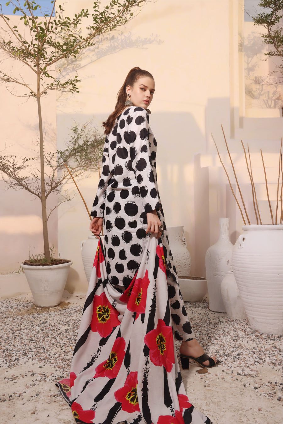 Feathers Digital Printed Dhanak Unstitched 3Pc Suit ETERNAL BLOSSOM-FT296