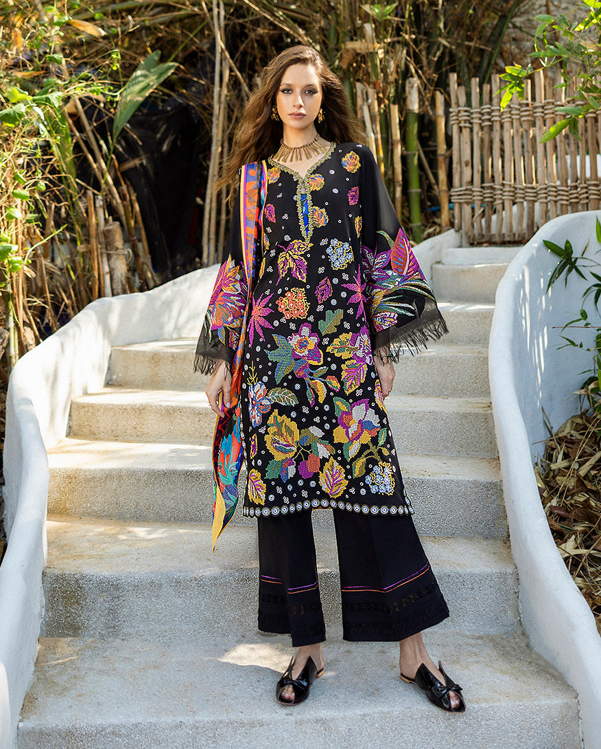 Esmel Nouveau Chapitre Unstitched 3Pc Lawn Suit EUNSS25-05 Amarin