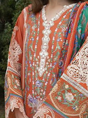Esmel Mon Tresor Luxe Lawn Unstitched Embroidered 3Pc Suit ESL26-01 Vita