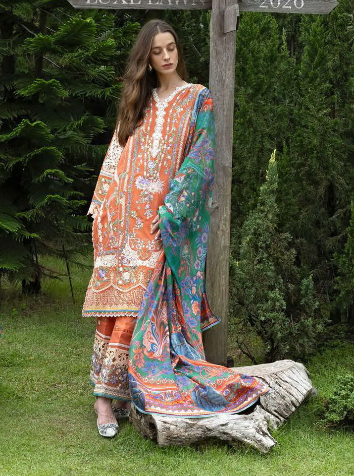 Esmel Mon Tresor Luxe Lawn Unstitched Embroidered 3Pc Suit ESL26-01 Vita