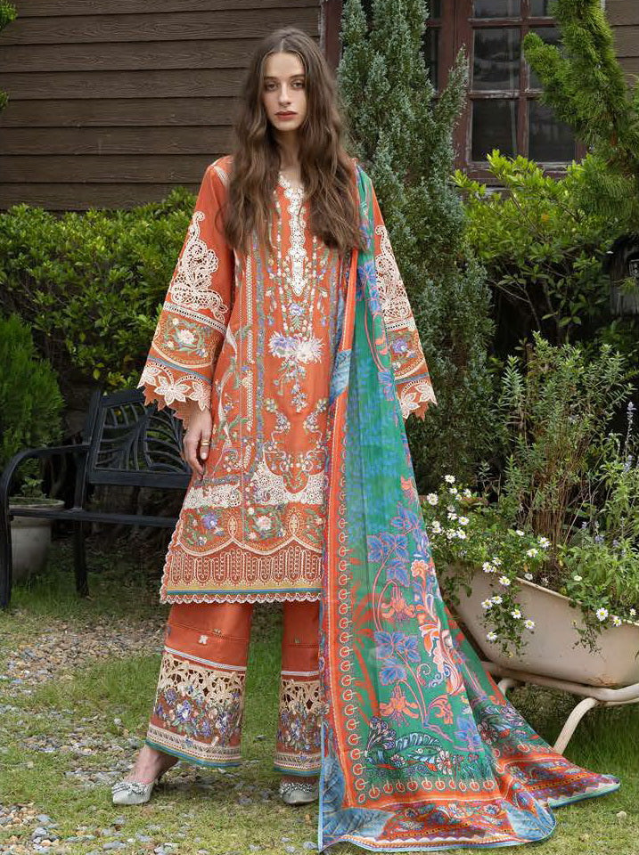 Esmel Mon Tresor Luxe Lawn Unstitched Embroidered 3Pc Suit ESL26-01 Vita