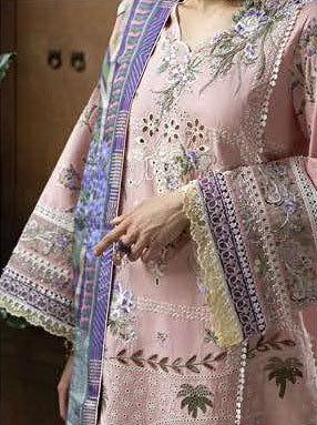 Esmel Mon Tresor Luxe Lawn Unstitched Embroidered 3Pc Suit ESL26-04 Rosy