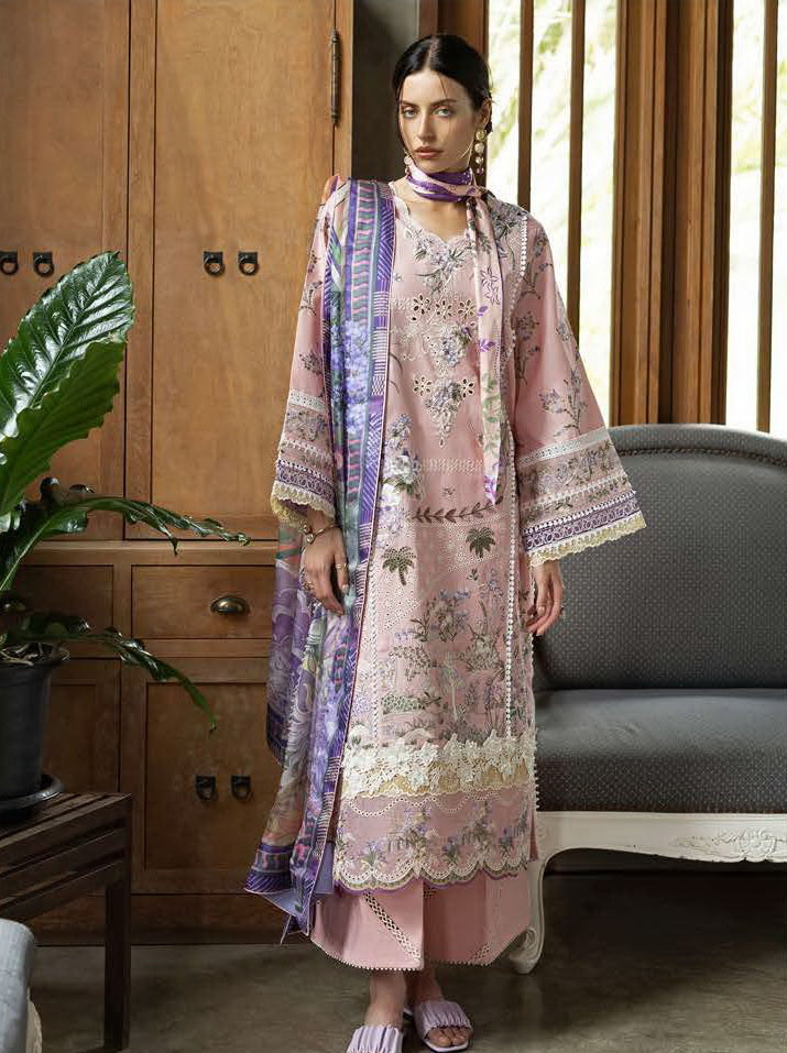 Esmel Mon Tresor Luxe Lawn Unstitched Embroidered 3Pc Suit ESL26-04 Rosy