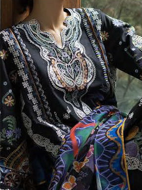 Esmel Mon Tresor Luxe Lawn Unstitched Embroidered 3Pc Suit ESL26-11 Sia